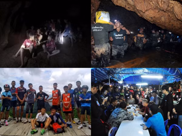 Nóng: 4 thành viên đầu tiên của đội bóng Thái Lan đã được hộ tống ra khỏi hang an toàn