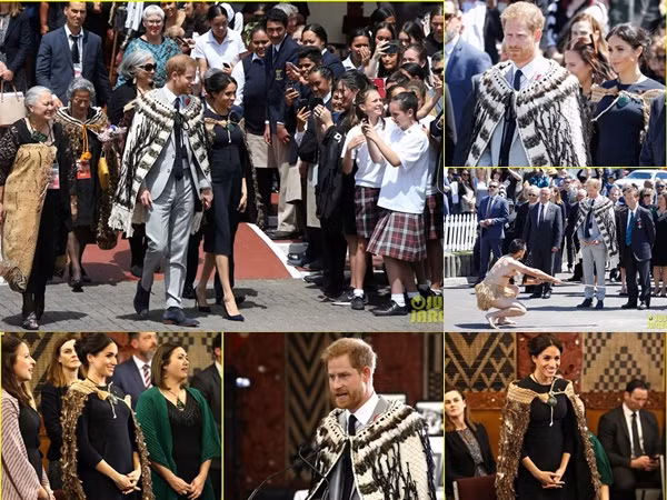 Công nương Meghan Markle lộ rõ bụng bầu 4 tháng khi thăm New Zealand