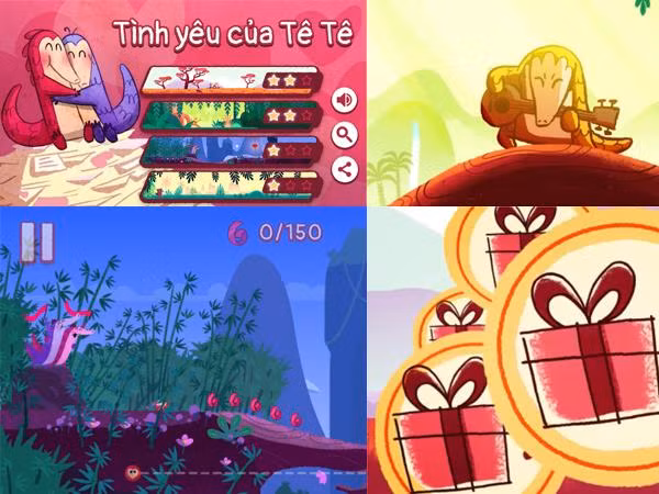Cùng chơi game Tê Tê đón Valentine tưng bừng trên Google