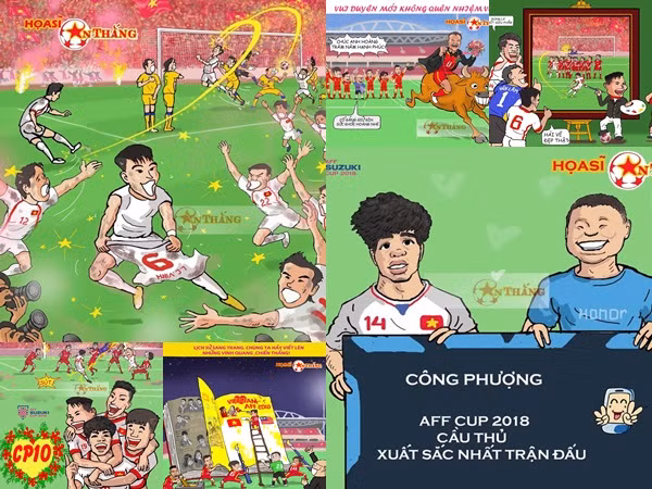 Họa sĩ Việt vẽ tranh cổ vũ tuyển Việt Nam trước trận gặp Malaysia