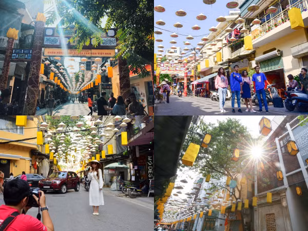 Giới trẻ thích thú check-in ở con đường nón lá tuyệt đẹp giữa lòng Hà Nội