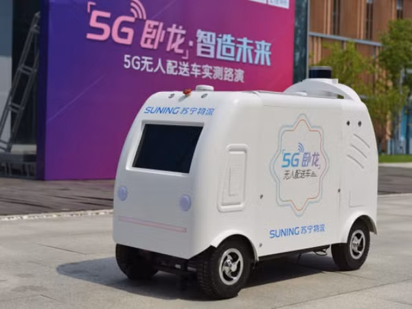 Trung Quốc thử nghiệm xe giao hàng không người lái nhờ mạng 5G