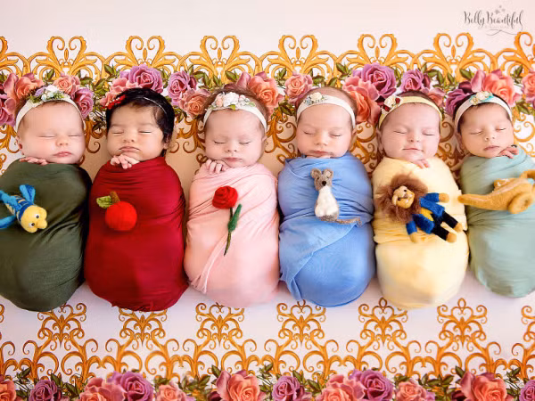 Lịm tim với hình ảnh các em bé sơ sinh “hóa thân” thành các nàng công chúa Disney