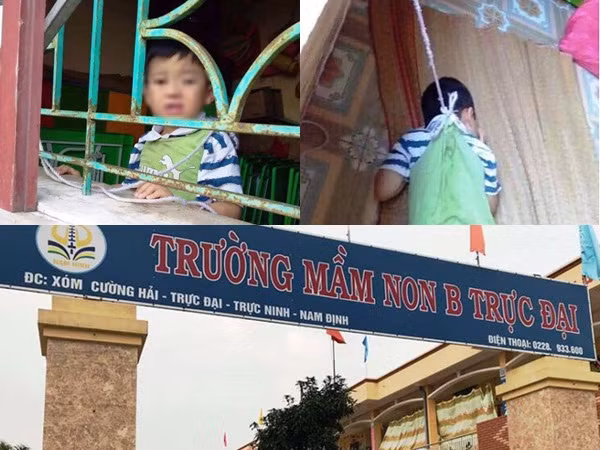 Xác minh hình ảnh bé trai 4 tuổi bị nhốt ở phòng học, buộc dây, treo lên cửa sổ