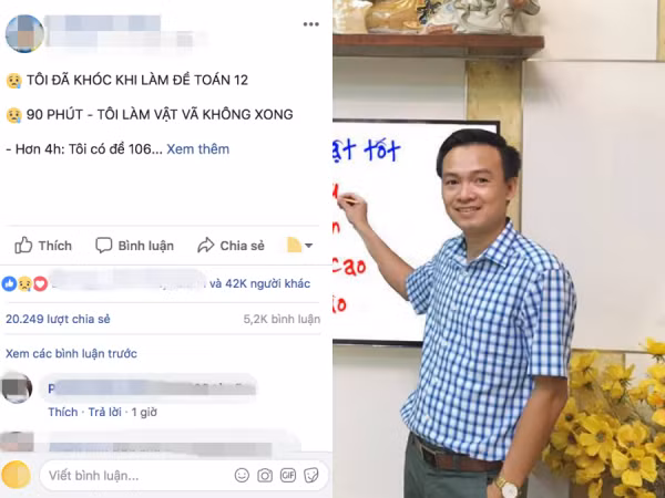 Chia sẻ "gây bão" của GV Toán THPT Lương Thế Vinh: "Tôi đã khóc khi làm đề Toán"
