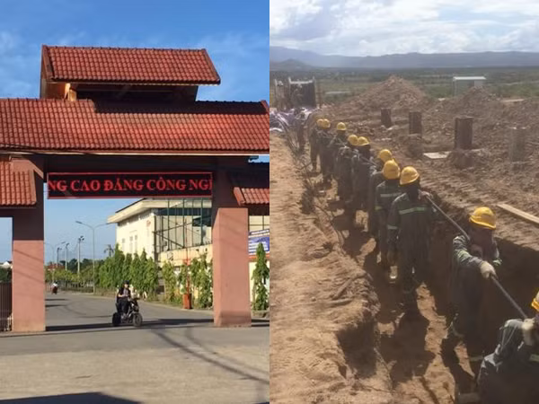 Hà Tĩnh: Sinh viên “tố” học điện nhưng trường cho thực hành... xúc cát, bốc gạch