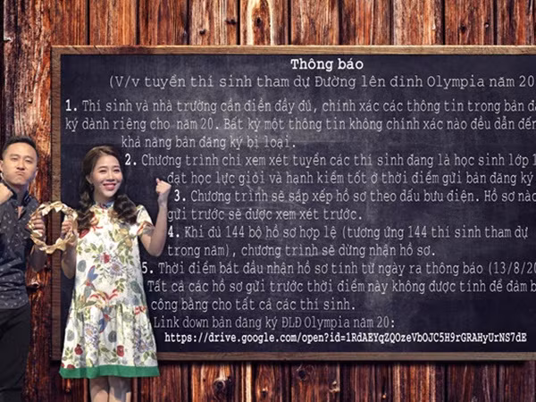 Thông báo tuyển thí sinh cuộc thi Olympia năm thứ 20 gây hoang mang