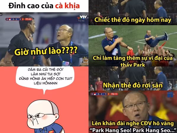 Chiếc thẻ đỏ của thầy Park trở thành cảm hứng chế ảnh