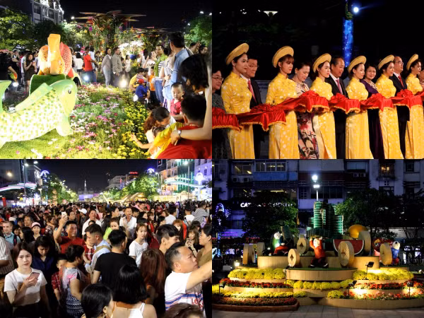 TP.HCM: Hàng chục ngàn người chen vai tại đường hoa Nguyễn Huệ