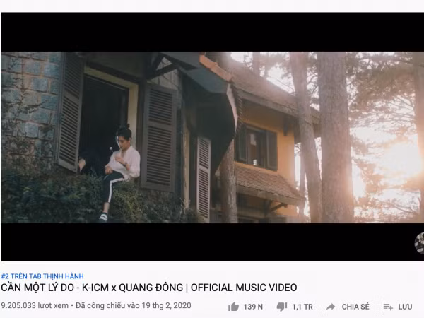 MV "Cần một lí do" của K-ICM xếp hàng đầu thế giới ở một tiêu chí không ai muốn