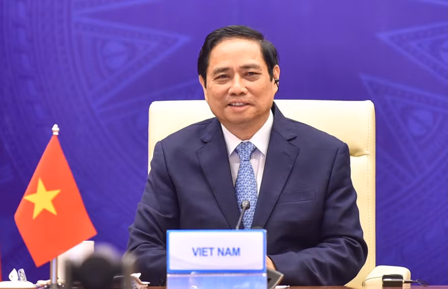 Thủ tướng Phạm Minh Chính dự hội nghị. (Ảnh: Mofa)