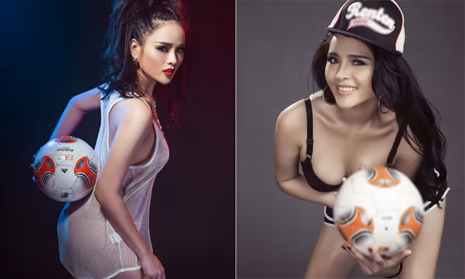 Cổ vũ tuyển Nga, Hương Thảo hóa thân thành nữ cầu thủ sexy
