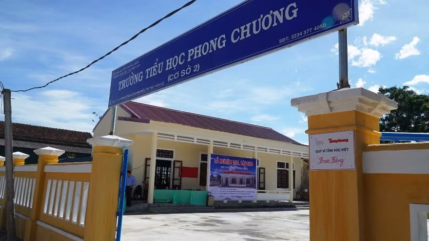 Trường tiểu học Phong Chương (cơ sở Mỹ Phú) sau khi được đầu tư nâng cấp, tôn tạo.