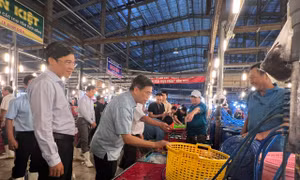 Xuyên đêm kiểm tra chợ đầu mối trái cây, rau thịt trước Tết