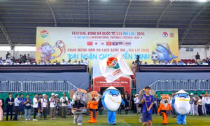 Festival Bóng đá Quốc tế U14 Gia Lai 2026 khai mạc hoành tráng