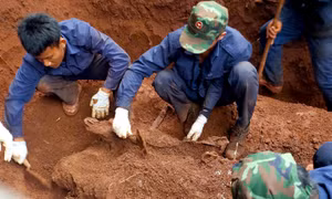 Quy tập 5 hài cốt liệt sĩ ở khu vực gần nghĩa địa của làng dân tộc thiểu số