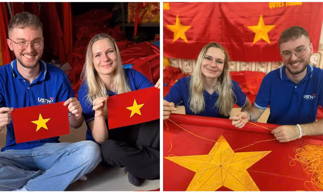 Từ giảng đường đến nơi làm ra những lá cờ Việt Nam: Trải nghiệm khó quên của sinh viên quốc tế