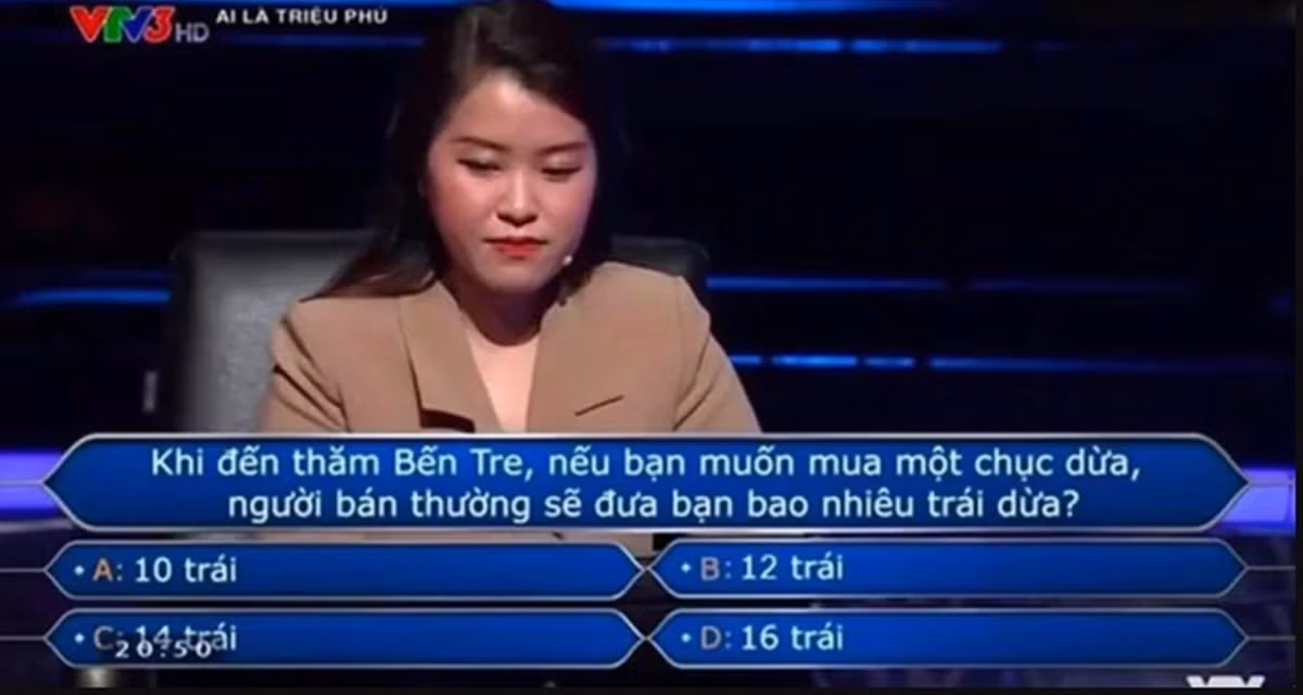 Câu hỏi Ai là triệu phú về số trái trong một chục dừa ở Bến Tre