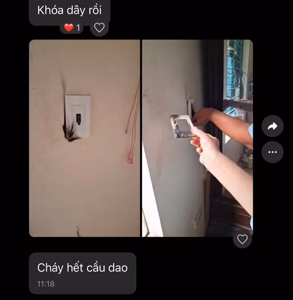 Vật dụng sau khi được gia đình phát hiện cháy