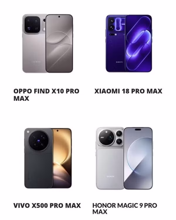 Các mẫu điện thoại Trung Quốc sử dụng hậu tố Pro Max trong tên sản phẩm