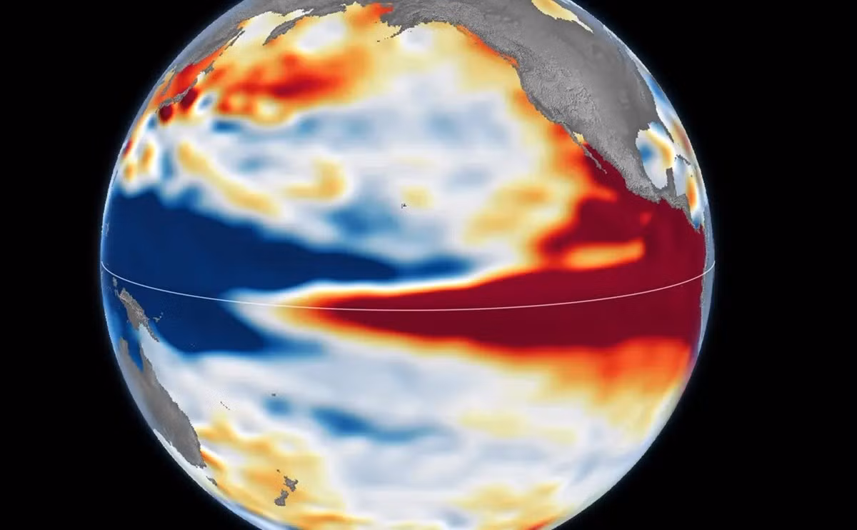 Ảnh vệ tinh cho thấy El Nino mạnh năm 2026