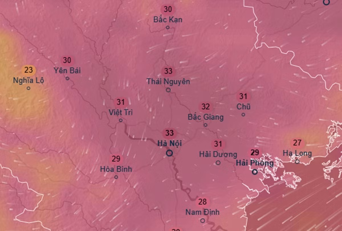 Dự báo nhiệt độ Hà Nội ngày 9/10